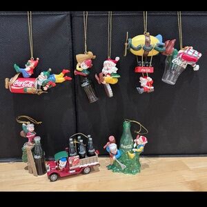 Coca-Cola Bottling Works Christmas Ornament Collection (set of 8/no box)